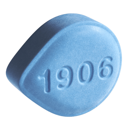 Blue 1906 Chill tablet designed for relaxation, featuring a rounded shape and embossed with the number 1906.