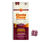 Cheeba Chews THCV Charged taffy bag featuring 10 pieces, each with 5mg THCV, made from all-natural hemp ingredients.