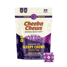 Cheeba Chews Sleepy chocolate taffy bag containing 15 chews, each with 2.5mg Delta-9 THC and 5mg CBN for restful sleep.