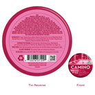 Camino Wild Cherry Excite gummies featuring 5mg THC each, packaged in a vibrant tin for easy access and storage.