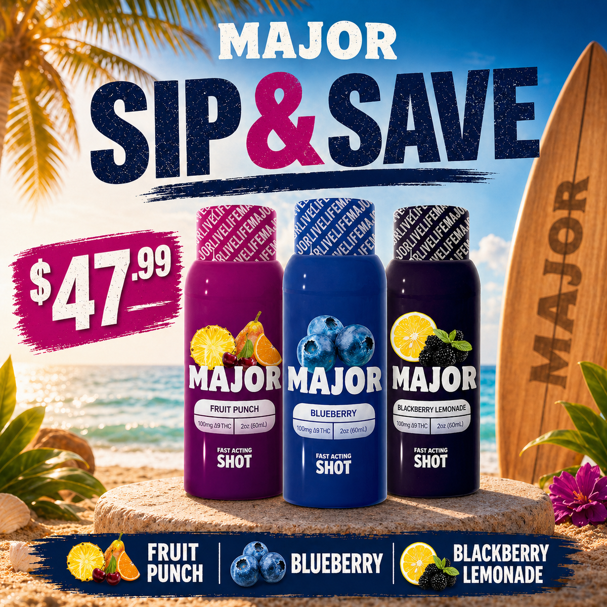 Major Variety Bundle | 3 Flavors - Blackberry Lemonade, Fruit
