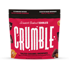 Crumble Salted Caramel Brownies package featuring 10 infused brownies with a rich caramel topping and bold branding.