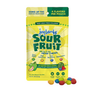 Joy Bombs Sour Fruit hemp chews pouch featuring 20 coated chews in four flavors: green apple, pink lemonade, blue raspberry, and watermelon.