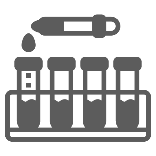 Icon of a dropper dispensing liquid into four test tubes, representing lab-tested, hemp-based products made in the USA.