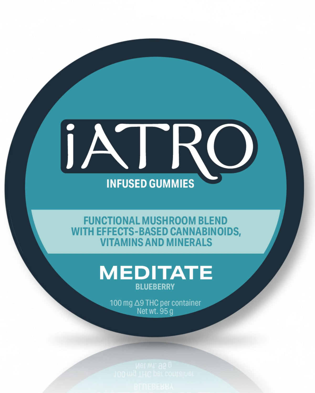 iATRO Meditate Blueberry 100mg gummies package